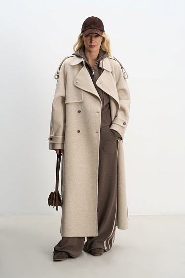 Wool coat with a yoke - BRUSNIKA Women Clothes
