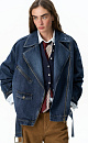Denim biker jacket - BRUSNIKA. Women clothes