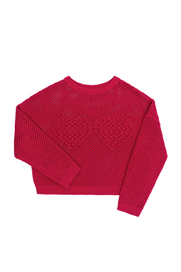 Knitted jumper with hearts - BRUSNIKA Women Clothes