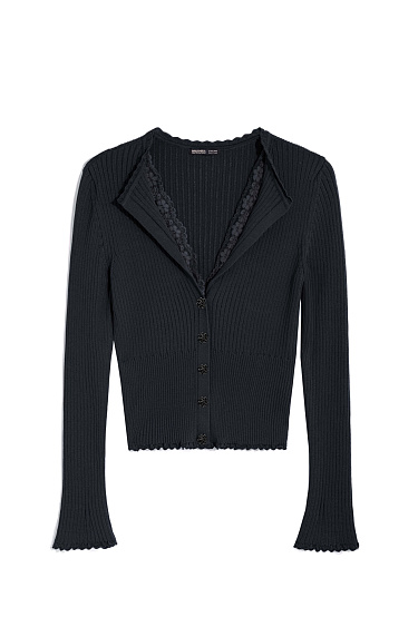 Viscose cardigan with lace - BRUSNIKA Women Clothes