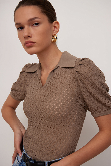 Openwork T-shirt - BRUSNIKA Women Clothes