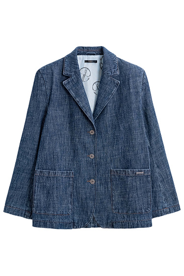 Denim single-breasted jacket - BRUSNIKA Women Clothes