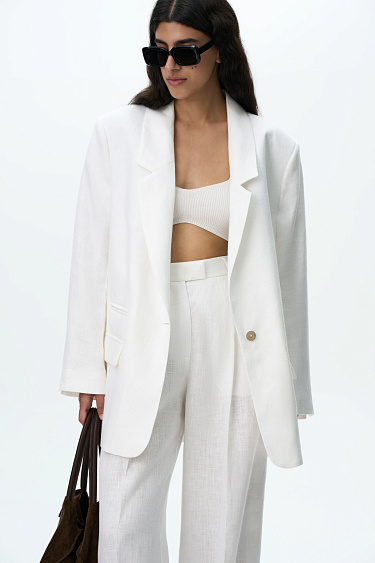 Side slit blazer - BRUSNIKA Women Clothes