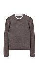 Longsleeve shirt with contrasting cuffs and collar - BRUSNIKA. Women clothes