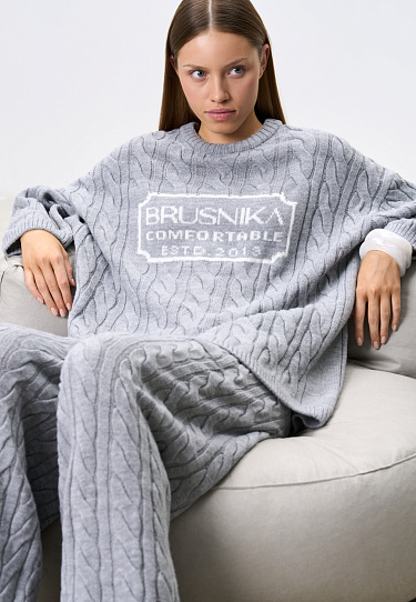 Jumper with braids and jacquard - BRUSNIKA Women Clothes
