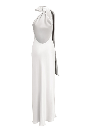 Satin dress with a scarf - BRUSNIKA Women Clothes
