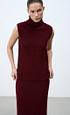 Knitted vest with a high collar - BRUSNIKA. Women clothes