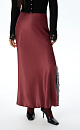 Satin maxi skirt with lace - BRUSNIKA. Women clothes