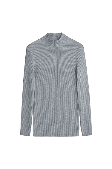 Ribbed turtleneck with a stand collar - BRUSNIKA Women Clothes