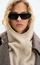 Knitted bib with hood - BRUSNIKA. Women clothes