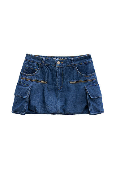 Denim mini balloon skirt - BRUSNIKA Women Clothes