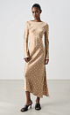 Satin dress with long sleeves - BRUSNIKA. Women clothes