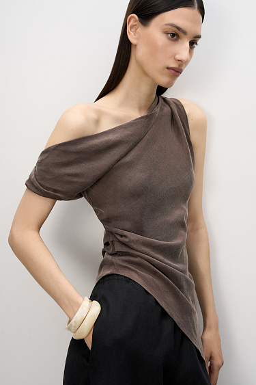Asymmetric top made of kupa - BRUSNIKA Women Clothes
