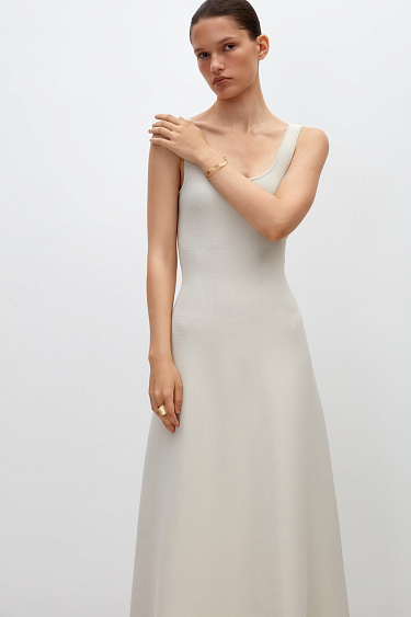 Knitted dress with flared skirt - BRUSNIKA Women Clothes