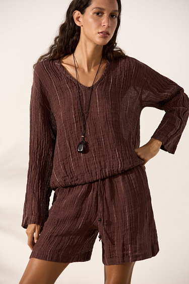 100% linen tunic shirt - BRUSNIKA Women Clothes