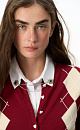Argyle patterned cardigan - BRUSNIKA. Women clothes