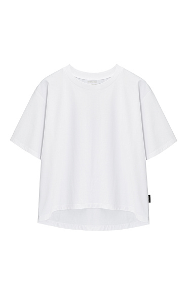 Cropped Cotton T-shirt - BRUSNIKA Women Clothes