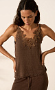 Linen top with lace - BRUSNIKA. Women clothes