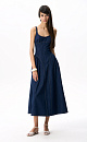 Denim dress with an accent at the waist - BRUSNIKA. Women clothes