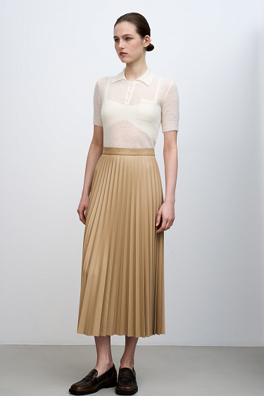 Faux leather pleated skirt - BRUSNIKA Women Clothes