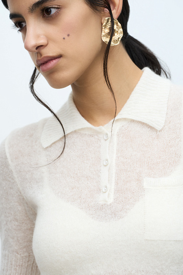 Knitted wool T-shirt - BRUSNIKA Women Clothes
