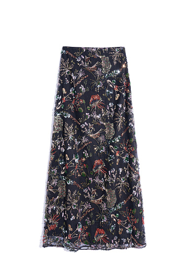 Maxi skirt with floral pattern - BRUSNIKA Women Clothes