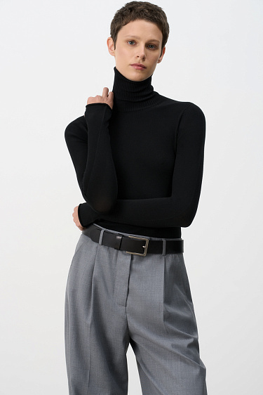 Basic viscose turtleneck - BRUSNIKA Women Clothes