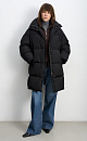 Hooded down jacket with knitted cuffs - BRUSNIKA. Women clothes