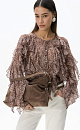 Animal print blouse with flounces - BRUSNIKA. Women clothes