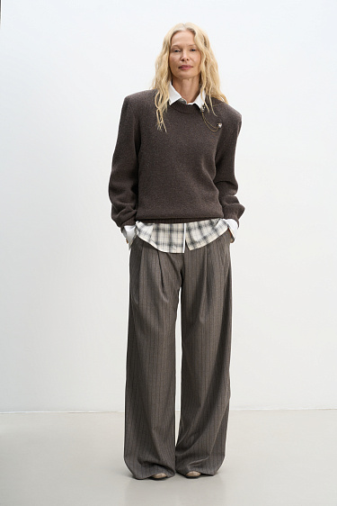 Jumper with shoulder pads - BRUSNIKA Women Clothes