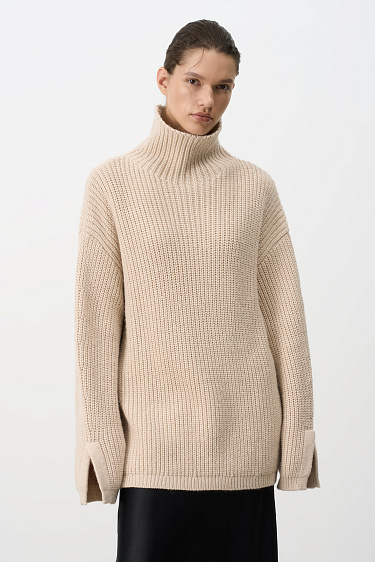 Alpaca jumper with dropped shoulder line - BRUSNIKA Women Clothes
