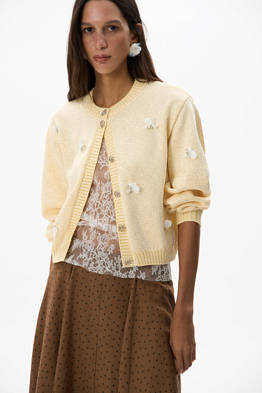 Cotton cardigan with sequins - BRUSNIKA Women Clothes