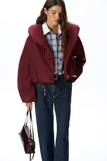 cropped jacket with an Asian fastening - BRUSNIKA Women Clothes