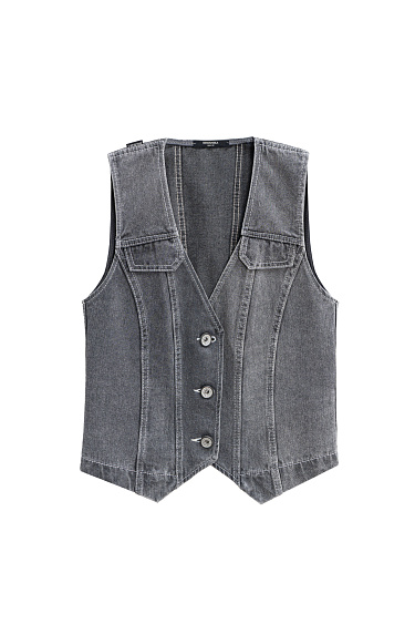 100% cotton denim vest - BRUSNIKA Women Clothes