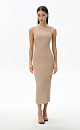 Dress with an open back and a decorative element - BRUSNIKA. Women clothes