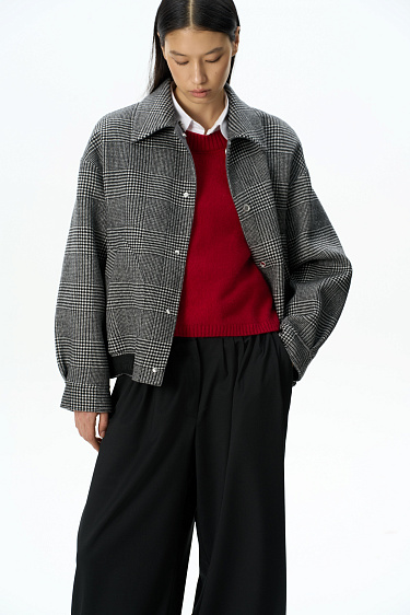Double-sided bomber jacket made of 100% wool - BRUSNIKA Women Clothes
