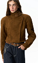 suede jacket with a stand‑up collar - BRUSNIKA. Women clothes