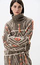 Knitted jumper with a geometric pattern - BRUSNIKA. Women clothes