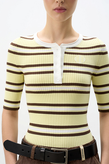 Striped Viscose T-shirt - BRUSNIKA Women Clothes