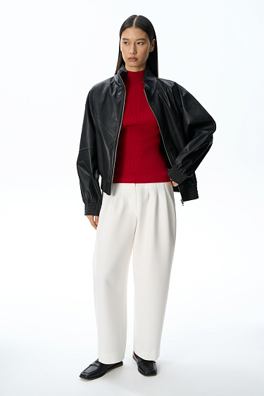 Faux leather bomber jacket - BRUSNIKA Women Clothes