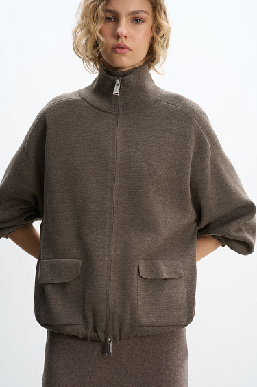 Bomber jacket with patch pockets - BRUSNIKA Women Clothes