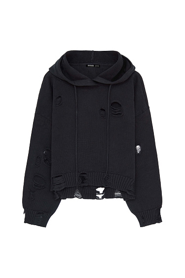 Ripped cotton jumper - BRUSNIKA Women Clothes