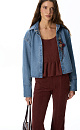 denim shirt with wide shoulders - BRUSNIKA. Women clothes