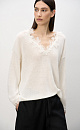 100% linen jumper with lace - BRUSNIKA. Women clothes